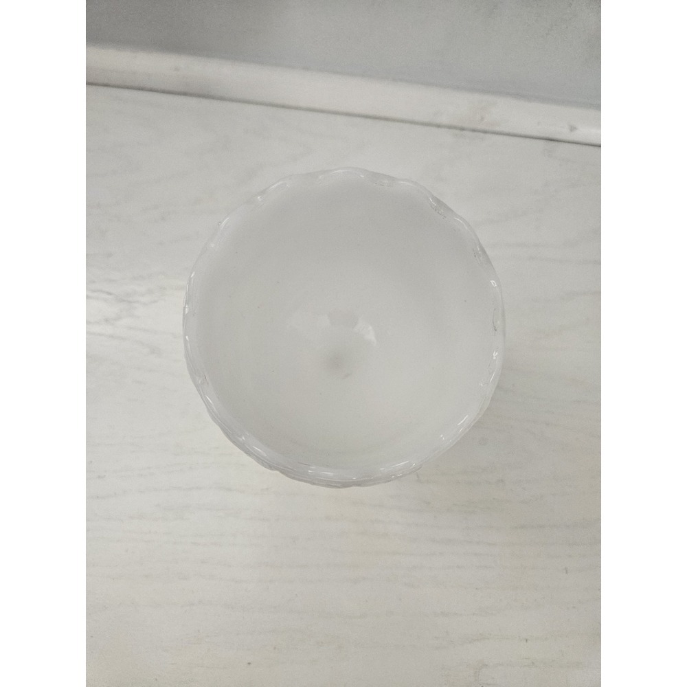 Vintage Anchor Hocking Textured Diamond Pattern White Milk Glass Stemmed Chalice - Picture 2 of 10